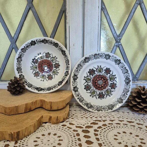 Vintage Broadhurst Kathie Winkle Small Dish & Bowl Set - Romany Pattern - Picture 1 of 10